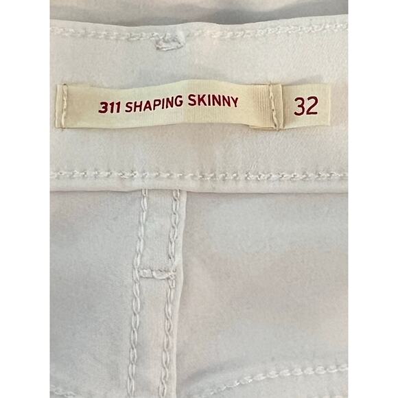 NEW LEVIS 311 Shaping Skinny - White Jeans Pants Size 32 Red BLANK TAB 14 - Picture 7 of 7